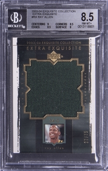 2003-04 UD "Exquisite Collection" Extra Exquisite #RA Ray Allen Jersey Card (#27/75) - BGS NM-MT+ 8.5